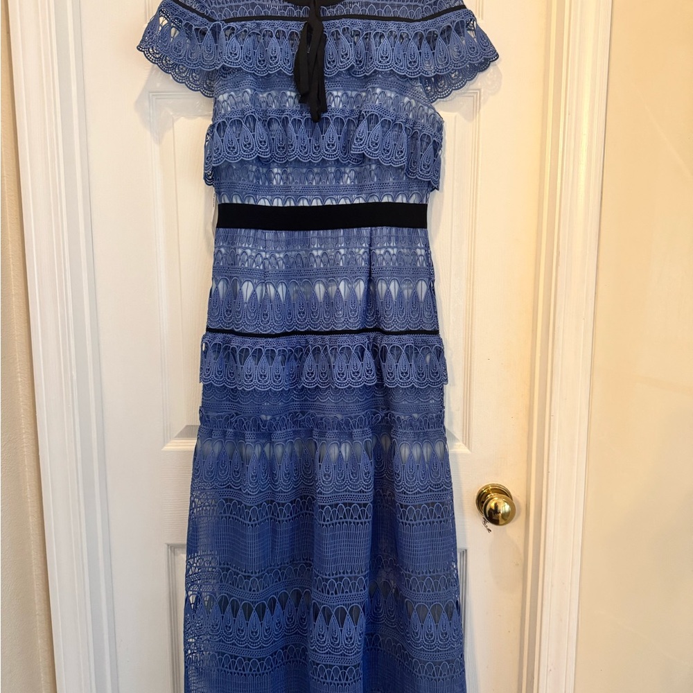 Elegant Blue Lace  Dress